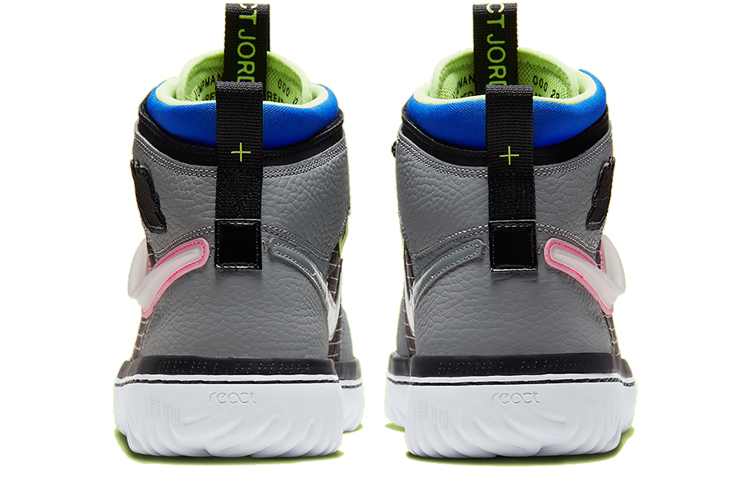 Мужские кроссовки Jordan Air Jordan 1 High React (черно-серые) — фото 5