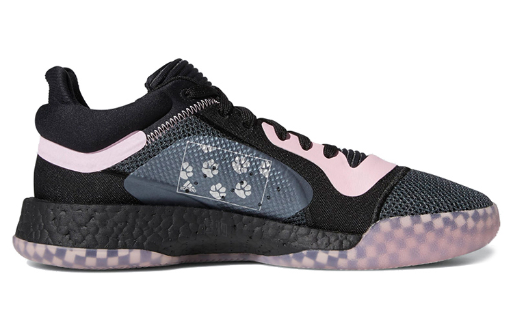 Мужские кроссовки adidas Marquee Boost Low (черно-бело-розовые) — фото 2