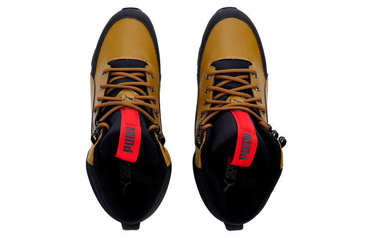 Ботинки PUMA Vista Mid Utility (черно-коричневые) — Коричневый / чёрный / красный — фото 3