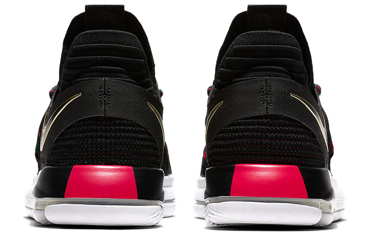 Мужские кроссовки Nike KD 10 (черный / зеленый / красный) — Чёрный / зелёный / красный — фото 4