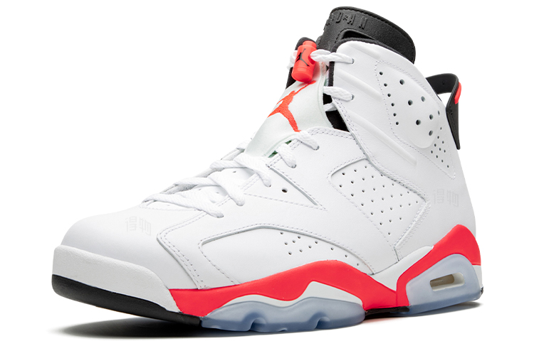 Мужские кроссовки Jordan Air Jordan 6 Retro Infrared White (2014) (красно-белые) — фото 3