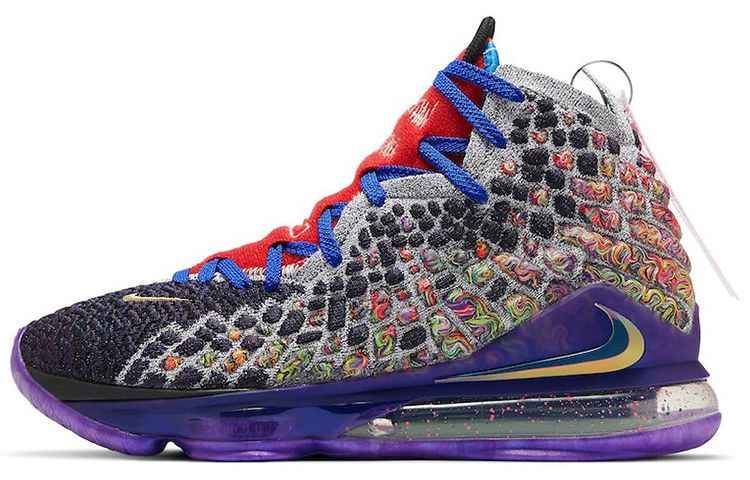 Кроссовки Nike Lebron 17 What The (фиолетово-зеленые) — Фиолетовыйзелёный — фото 2