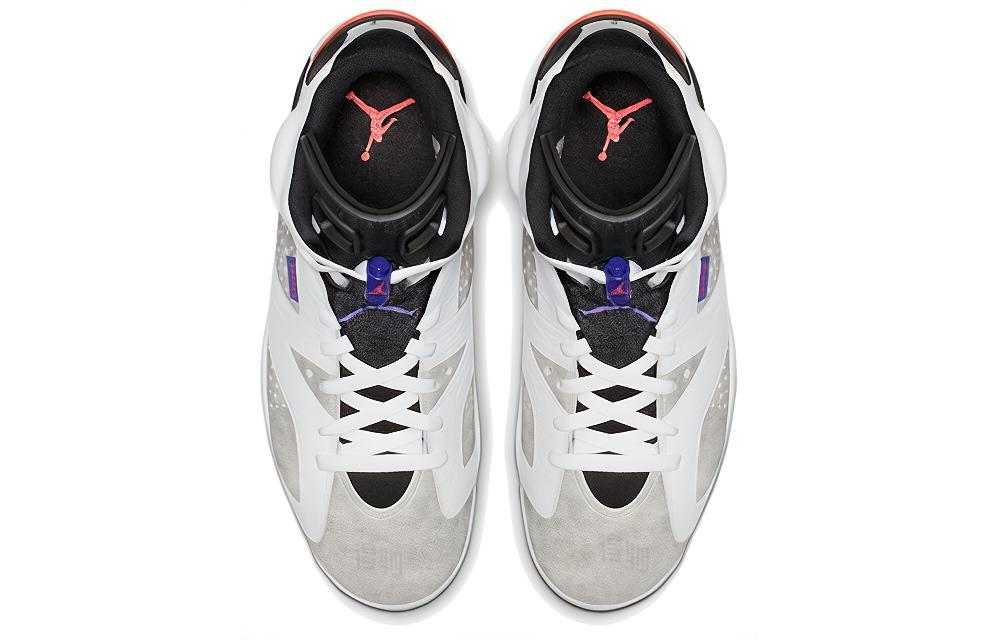 Мужские кроссовки Jordan Air Jordan 6 flint OG (белый / серый / фиолетовый) — фото 4
