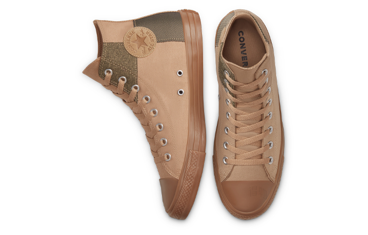 Высокие кеды Converse Chuck Taylor All Star (хаки) — Хаки / чёрный — фото 4