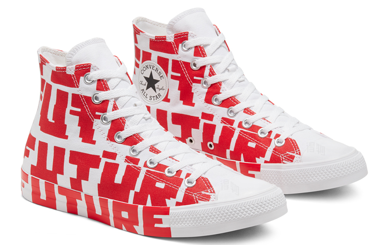 Кеды Converse Chuck Taylor All Star (белые с красным) — Белый / красный — фото 3