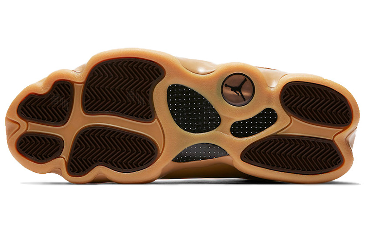 Мужские кроссовки Jordan Air Jordan 13 Retro Wheat OG (коричневые) — 元素金/巴洛克棕色/橡胶黄 — фото 5
