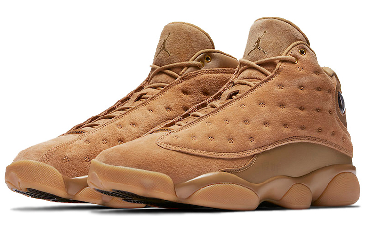Мужские кроссовки Jordan Air Jordan 13 Retro Wheat OG (коричневые) — 元素金/巴洛克棕色/橡胶黄 — фото 3