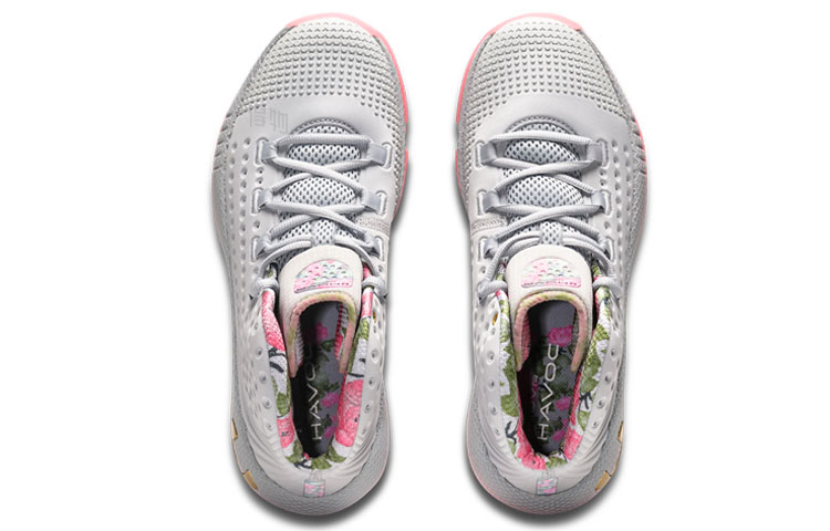 Мужские кроссовки Under Armour HOVR Havoc 2 (серо-розовые) — Серебристый / розовый — фото 4