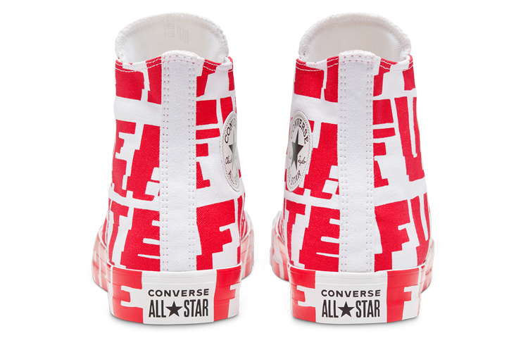Кеды Converse Chuck Taylor All Star (белые с красным) — Белый / красный — фото 5