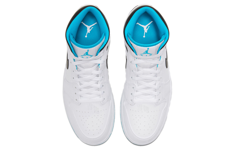 Мужские кроссовки Jordan Air Jordan 1 Mid "Laser Blue" (белыйсиний) — фото 4