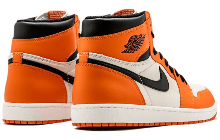Мужские кроссовки Jordan Air Jordan 1 Retro Reverse Shattered Backboard (бело-оранжевые) — 白/健身红/狼灰 — фото 4