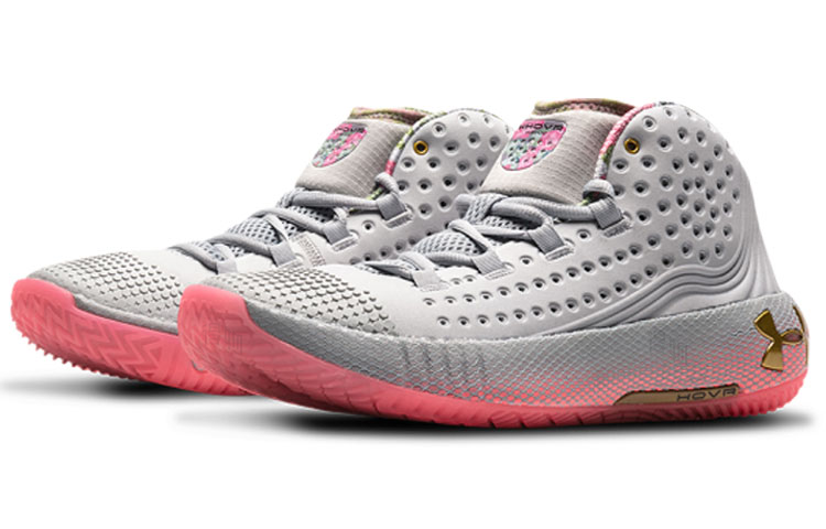 Мужские кроссовки Under Armour HOVR Havoc 2 (серо-розовые) — Серебристый / розовый — фото 3
