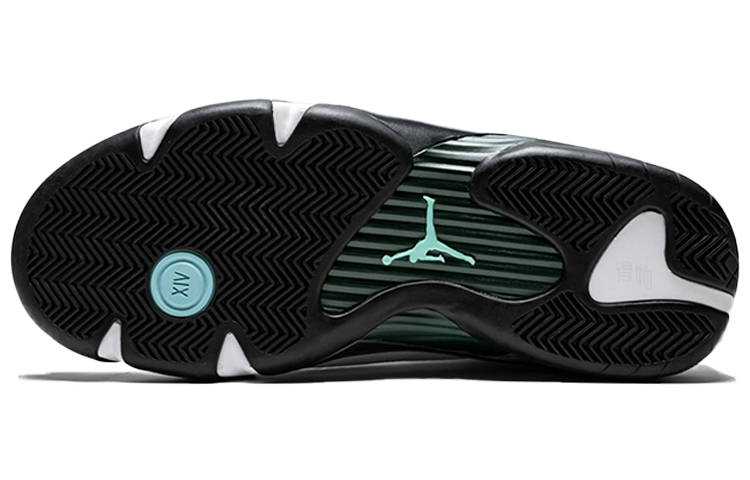 Мужские кроссовки Jordan Air Jordan 14 Retro Oxidized Green (бело-черные с зеленым) — 白/氧化绿/传奇蓝/黑 — фото 5