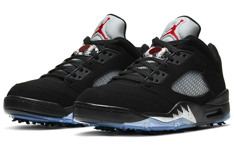 Мужские кроссовки Jordan Air Jordan 5 Low Golf (черно-серебристые) — фото 3