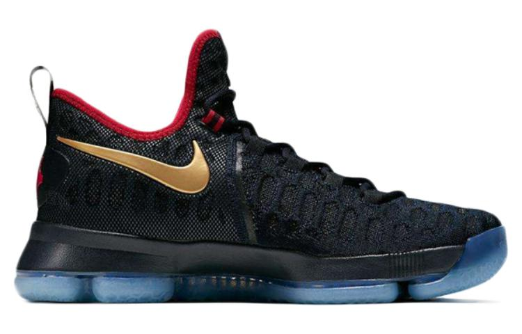 Мужские кроссовки Nike KD 9 Gold Medal (сине-золотые) — 黑曜石色/金属黄金 — фото 2