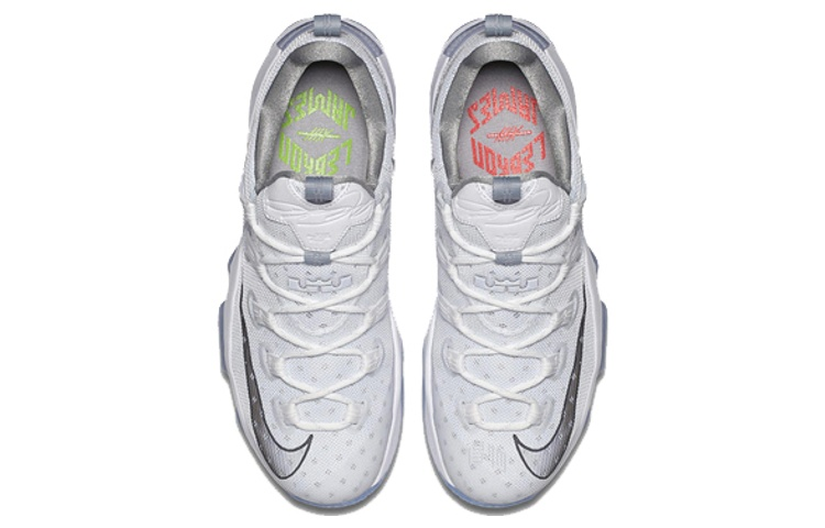 Мужские кроссовки Nike Lebron 13 Low Metallic Silver (бело-серебристые) — 白/金属银 — фото 4