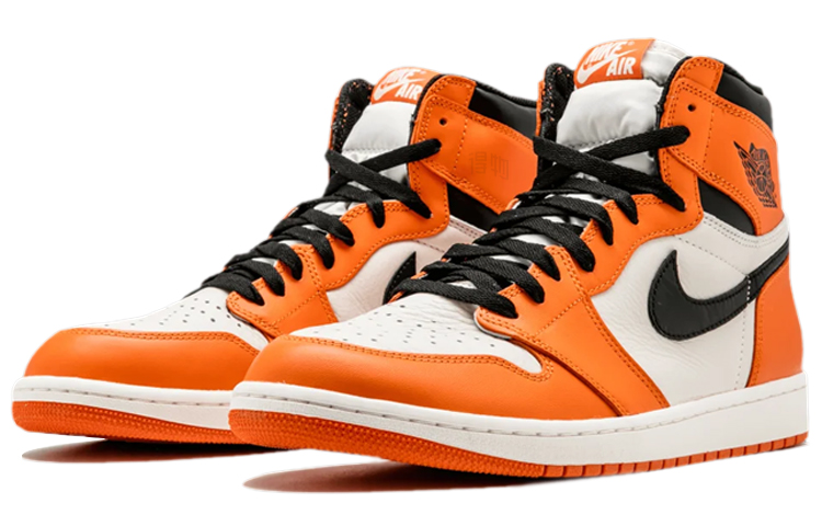 Мужские кроссовки Jordan Air Jordan 1 Retro Reverse Shattered Backboard (бело-оранжевые) — 白/健身红/狼灰 — фото 3