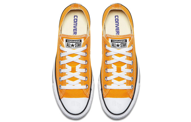 Кеды Converse Chuck Taylor All Star Seasonal Color Low Top (желто-белые) — Жёлтый / белый — фото 4