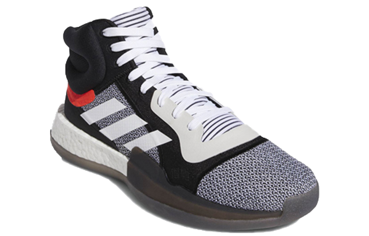 Мужские кроссовки adidas Marquee Boost Mid (черно-белые) — фото 2