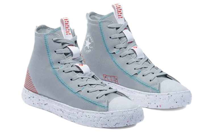 Кеды Converse Chuck Taylor All Star Hi Crater (серо-бело-красные) — Серый / белый / красный — фото 3