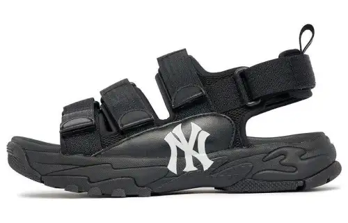 MLB Sandal Triple New York Yankees New York Yankees Slip Resistant Abrasion Resistant Sports Sandals Unisex Black