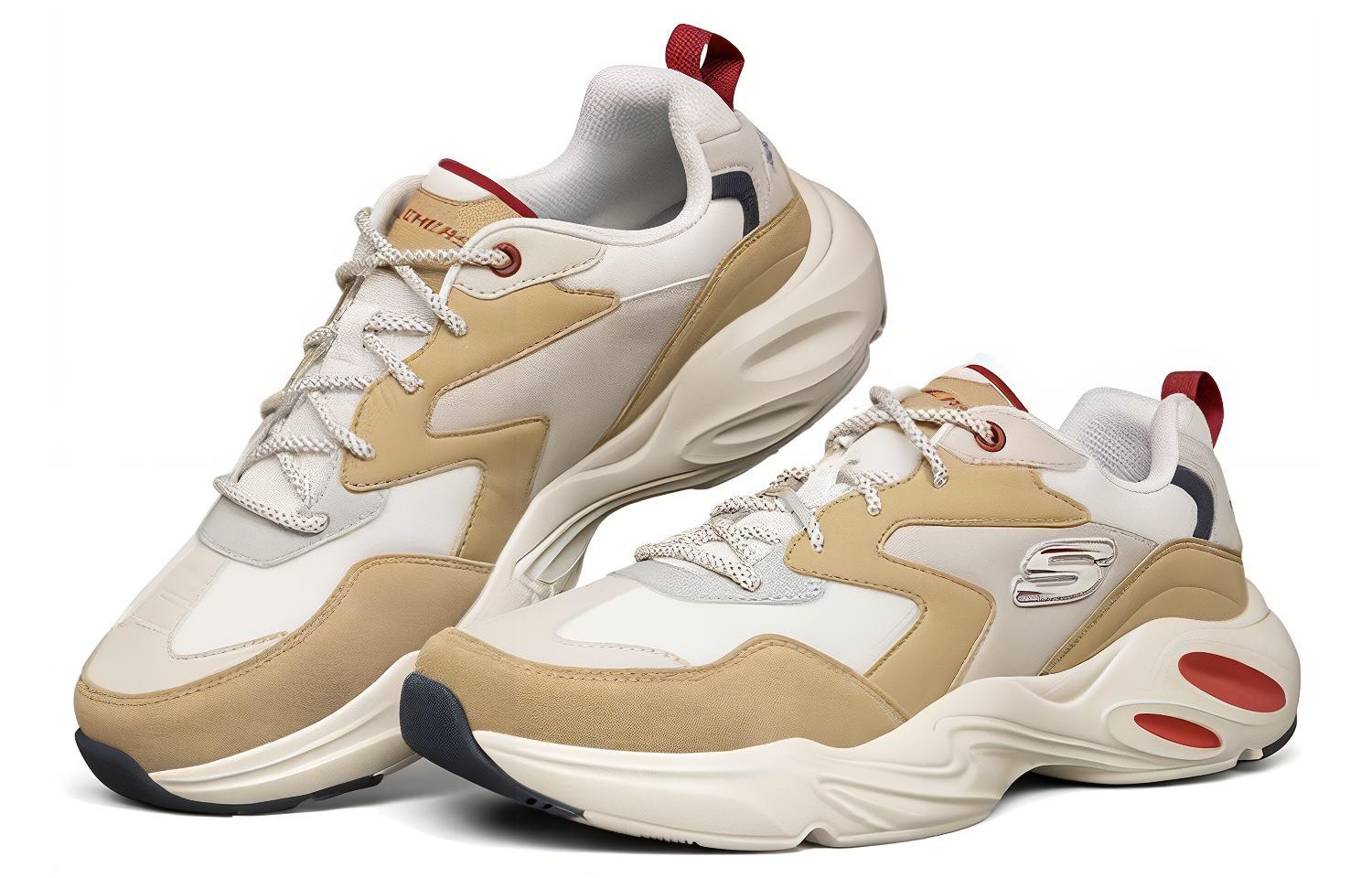Мужские кроссовки Skechers Stamina Airy D'Lites (белые / серые / коричневые) — Белый / серыйкоричневый — фото 3
