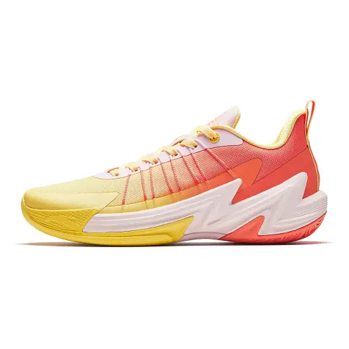 Anta Heat Wave 4 Halo Rope Embroidery Structure Cement Nemesis Professional Practice Anti-slip and Wear-Resistant Low-top Basketball Shoes Men's Orange Pink