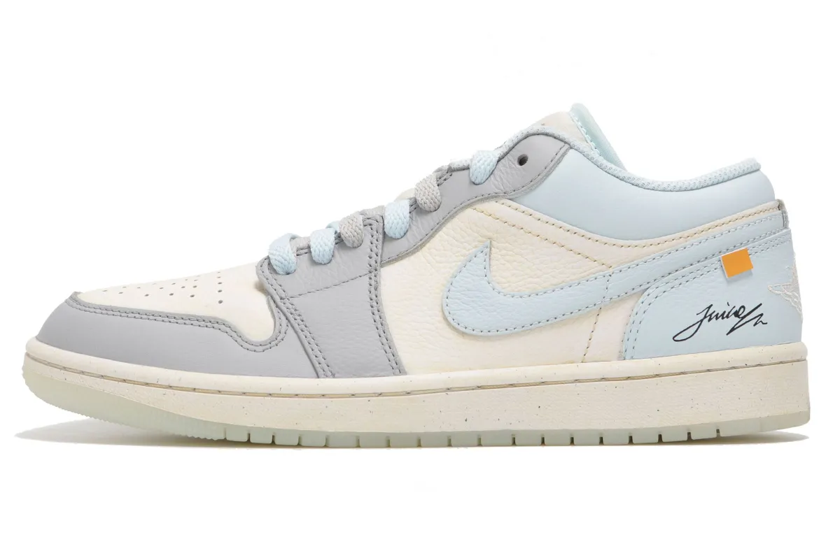 Jordan Air Jordan 1 Abrasion Resistant Abrasion Resistant Low top Vintage Basketball Shoes Unisex Beige Blue