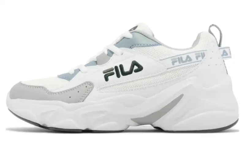 FILA Hidden Tape 6 Abrasion Resistant Breathable Low top Chunky Sneakers Women's White Gray