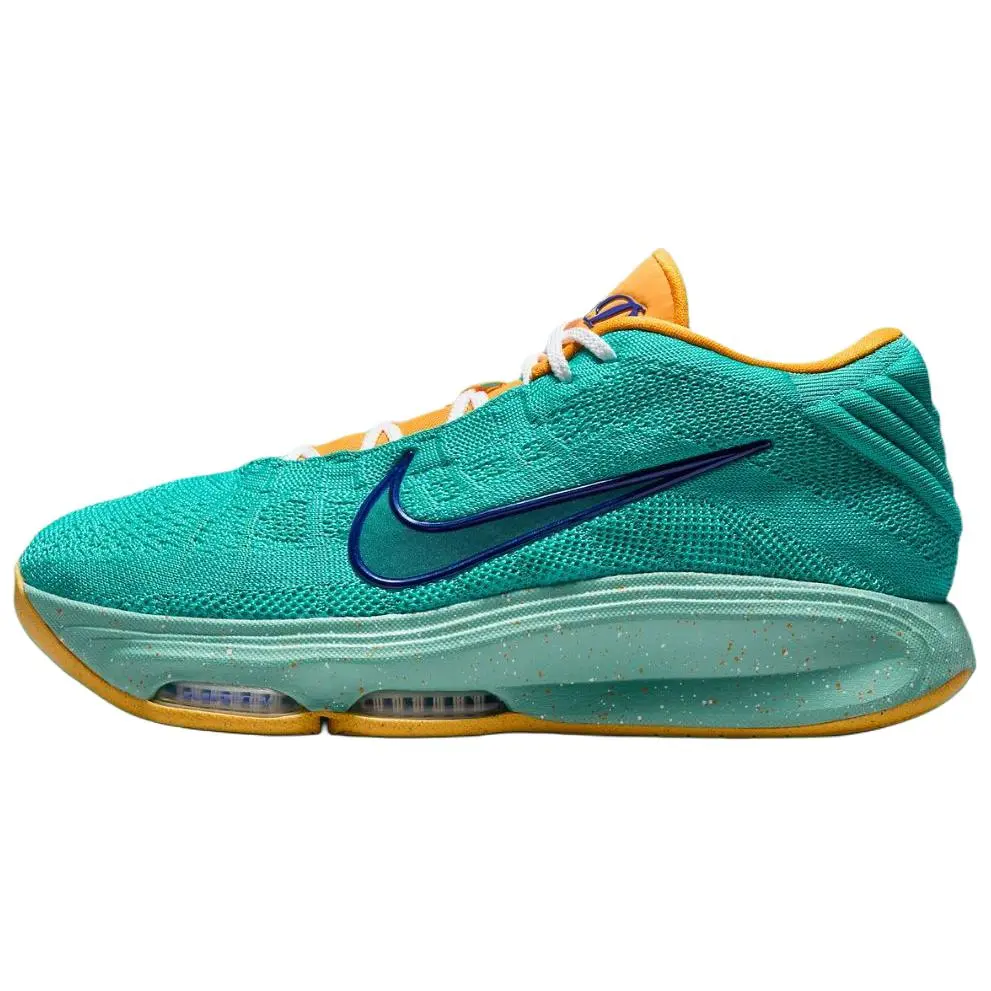 Nike GT Hustle 3 Slip Resistant Abrasion Resistant Low top Basketball Shoes Men's Green Orange