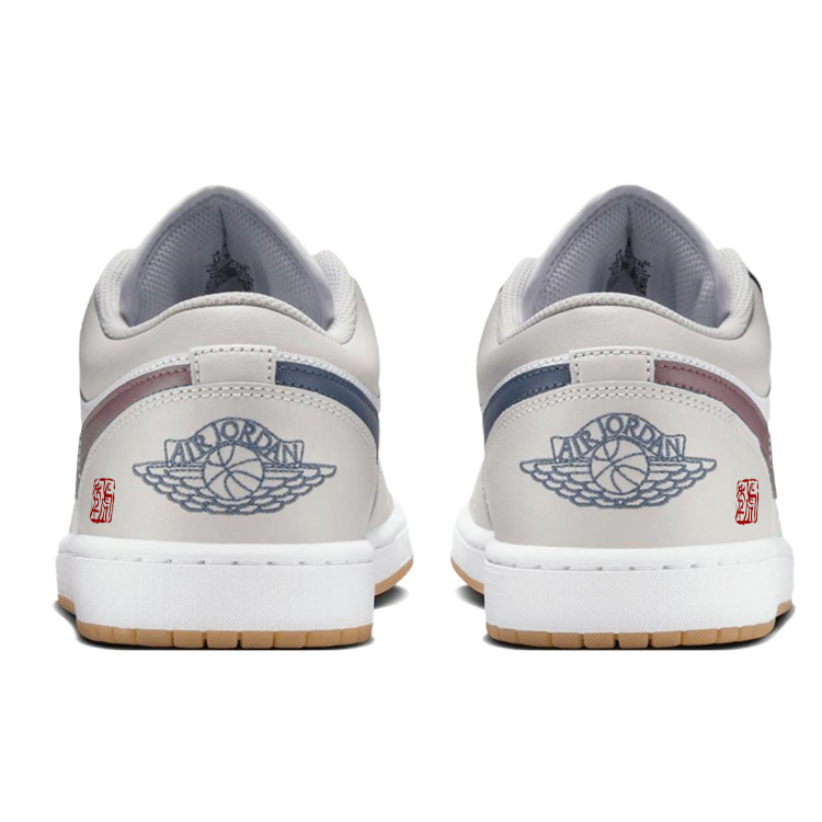 Jordan Air Jordan 1 Slip Resistant Abrasion Resistant Low top Vintage Basketball Shoes Unisex White