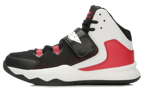Li Ning Harness Speed Slip Resistant Abrasion Resistant Support High top Basketball Shoes Unisex Black Red White