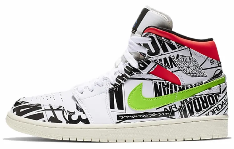 Jordan 1 Mid All Over Logos