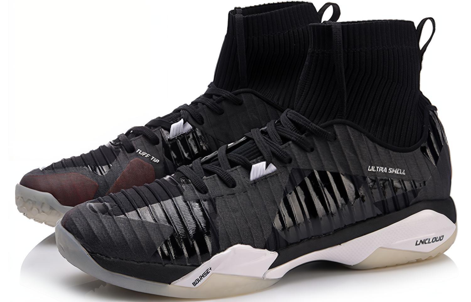 Li Ning Frontier Shadow Pro Rubber Cushioning Slip Resistant Breathable Lightweight High top Badminton Shoes Unisex