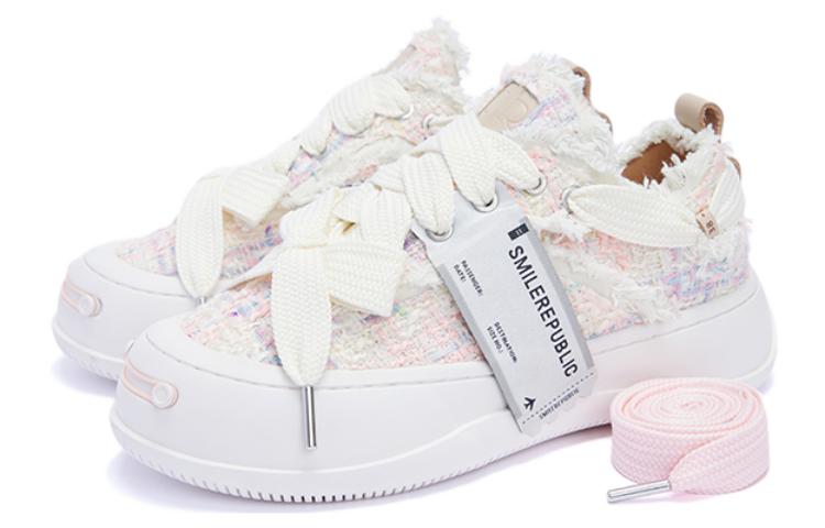 SMILEREPUBLIC Open Ended Smiling Collection Low top Canvas Shoes Unisex Pink