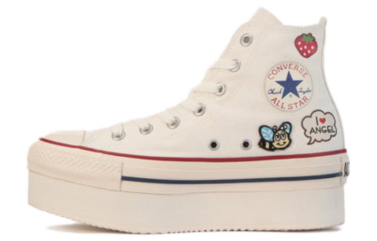 Converse Chuck Taylor All Star Angel Blue Chunkyline Hi High top Canvas Shoes Women's White Japan Version