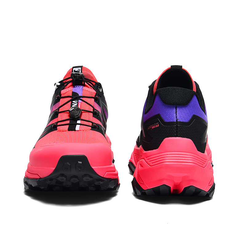 GLUNA Mountaineering & Hiking Shoes Unisex Low Top Black, Purple, Silver
