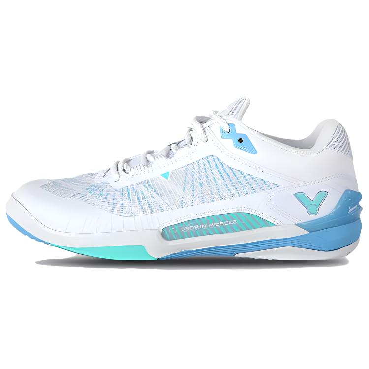 VICTOR Cushioning, Wear Resistant Low top Badminton Shoes Unisex White Blue