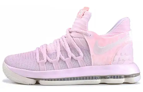 Nike KD 10 Aunt Pearl round toe lace-up non-slip lightweight low-top basketball shoes for women breast cancer
