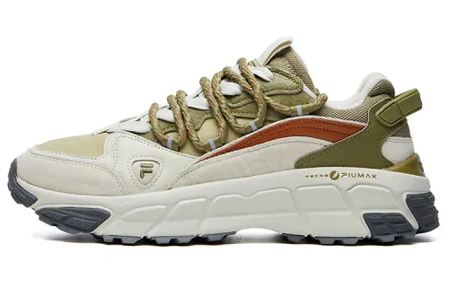 FILA FUSION Skyrunner Textile, Synthetic Leather Low top Chunky Sneakers Men's Silver Green