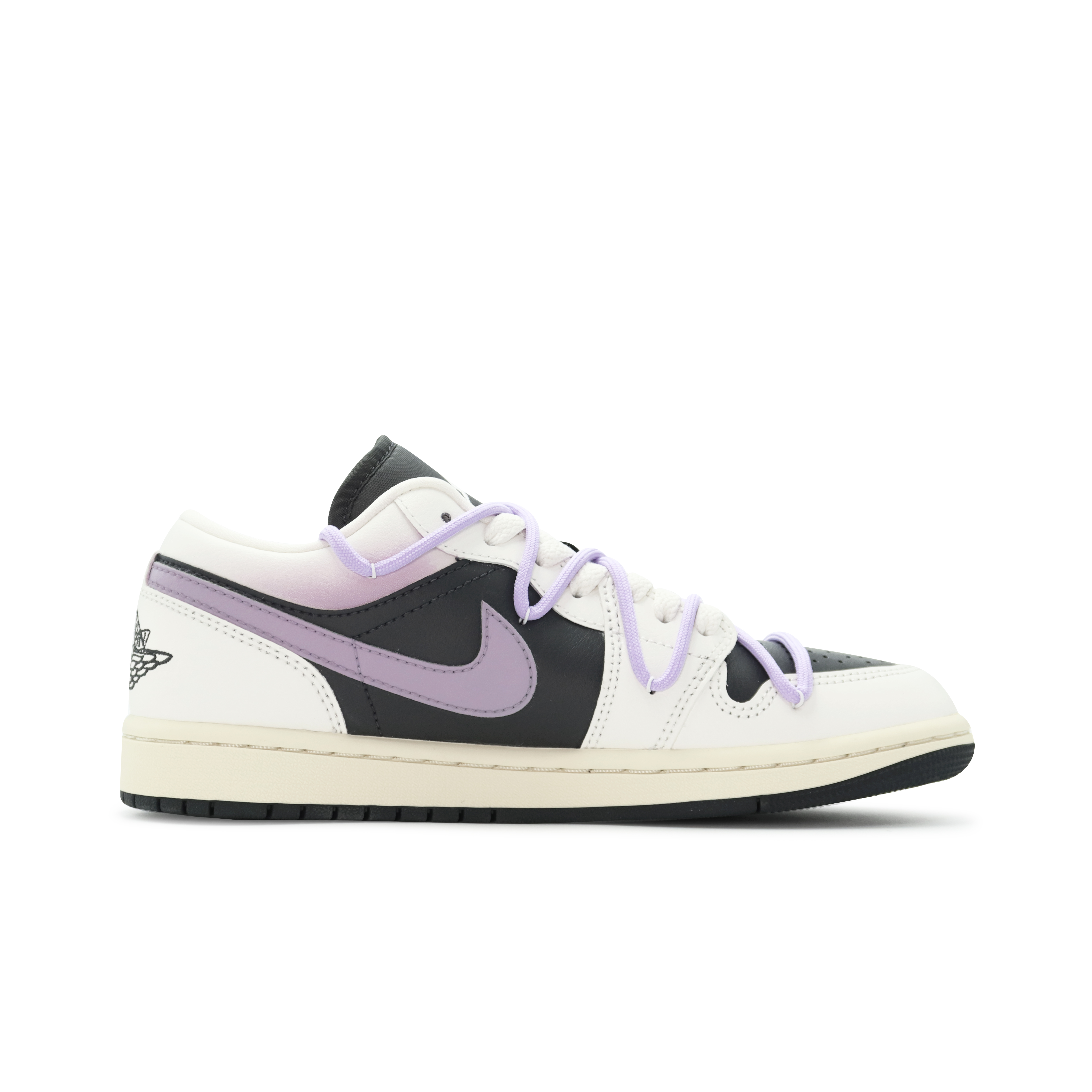 Jordan Air Jordan 1 Low Abrasion Resistant Breathable Cushioning Low top Vintage Basketball Shoes Women’s Black Purple