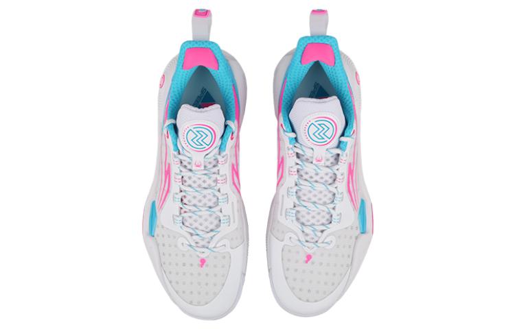 Li Ning Speed 9 Comfortable Cushioning Slip Resistant Abrasion Resistant Low top Basketball Shoes Men’s White Pink