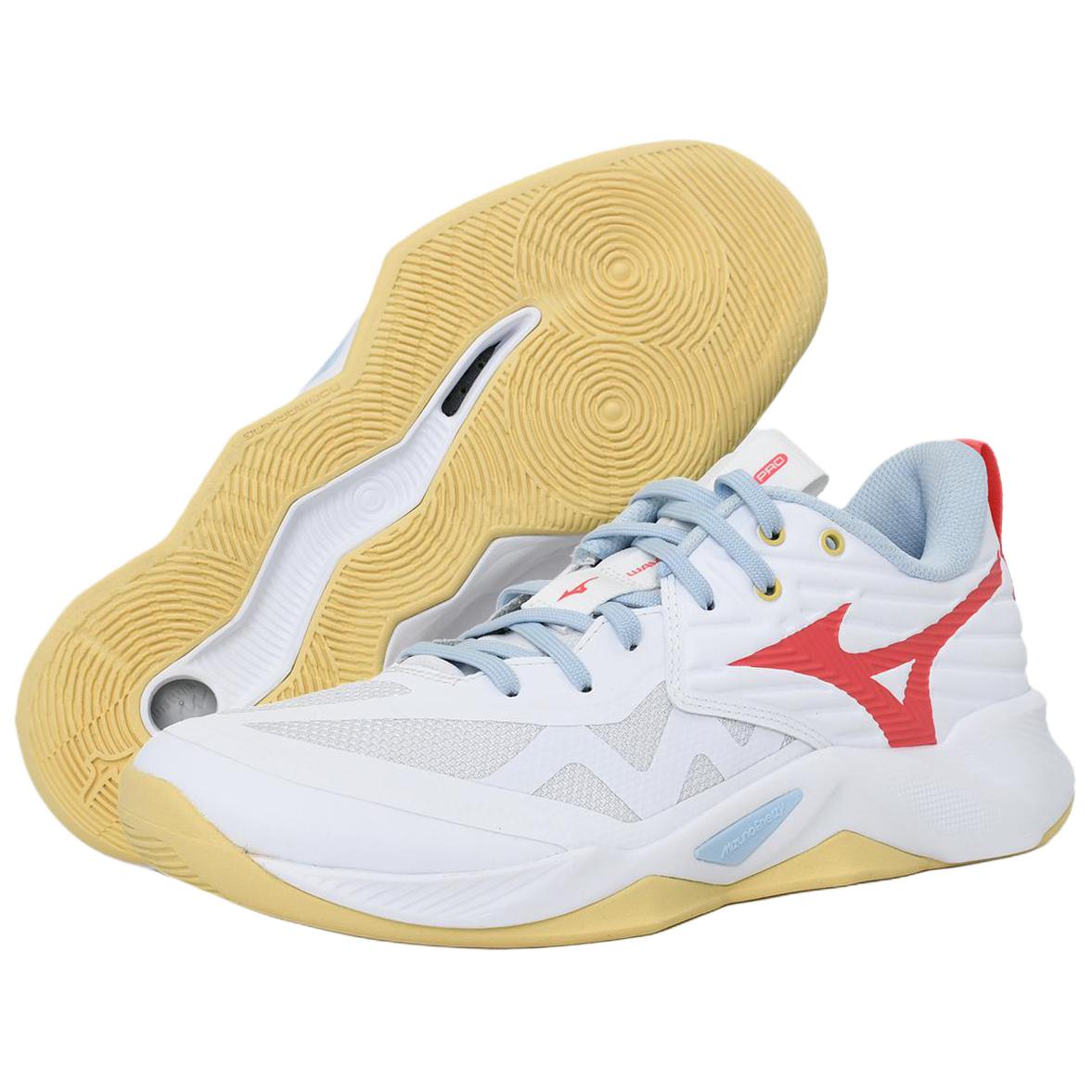 Mizuno Slip Resistant Abrasion Resistant Low top Training Shoes Women’s White Red