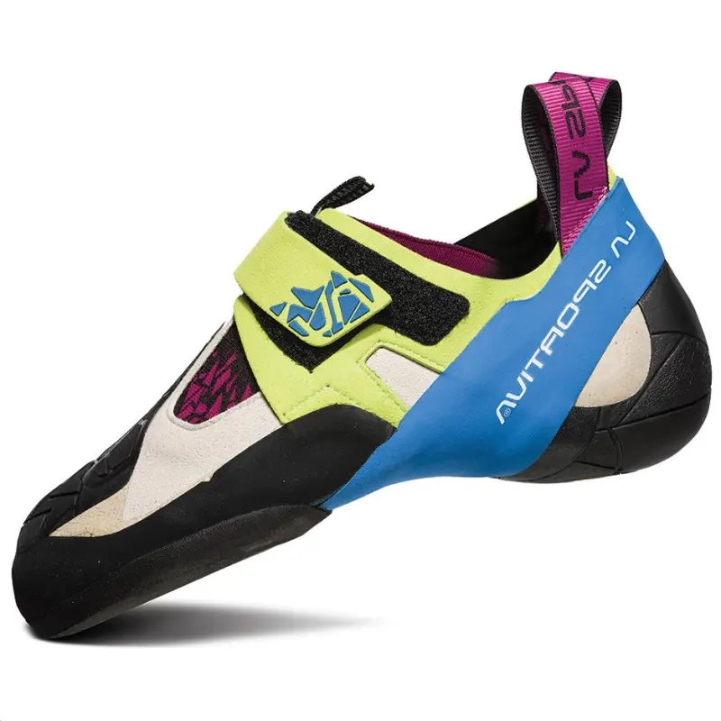 LA SPORTIVA Leather Abrasion Resistant Low top Rock Climbing Shoes Unisex Black Cyan