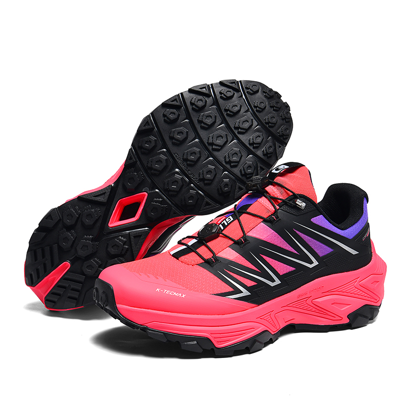 GLUNA Mountaineering & Hiking Shoes Unisex Low Top Black, Purple, Silver