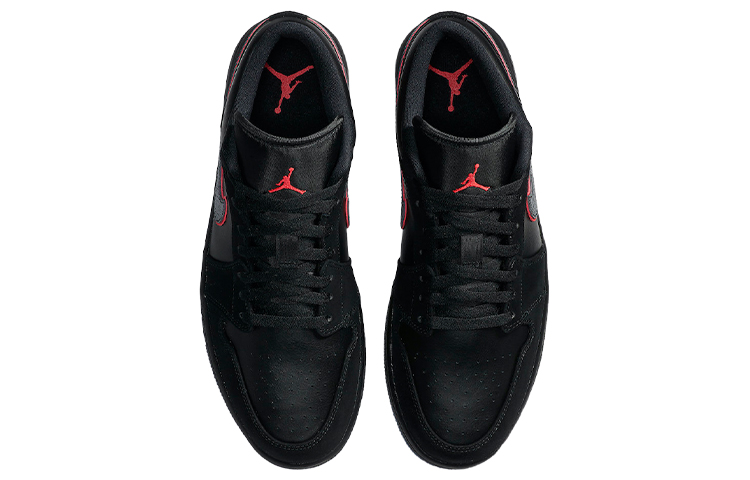 Мужские кроссовки Jordan Air Jordan 1 low "red orbit" (черно-красные) — Чёрныйкрасный — фото 4
