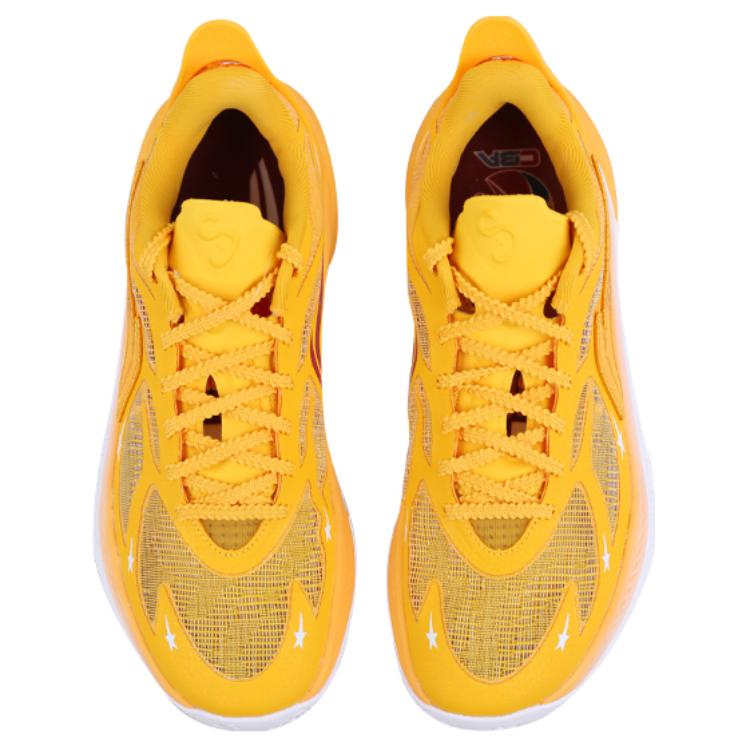 Li Ning SONIC 12 PE Edition Cushioning, Wear Resistant Low top Basketball Shoes Men’s Yellow White