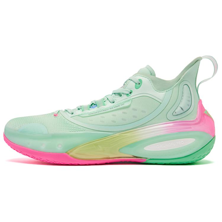 QIAODAN Poisonous Fangs PRO 3.0 Medusa Mid top Basketball Shoes Men’s Green Pink