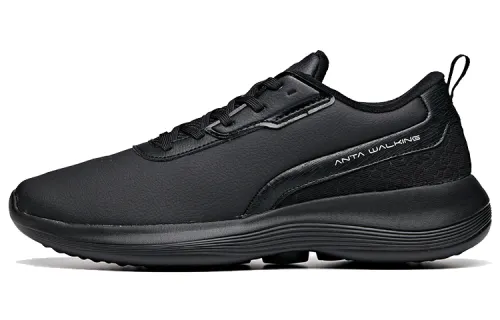 Anta Synthetic Leather Comfortable Cushioning Slip Resistant Abrasion Resistant Low top Training Shoes Men's Black