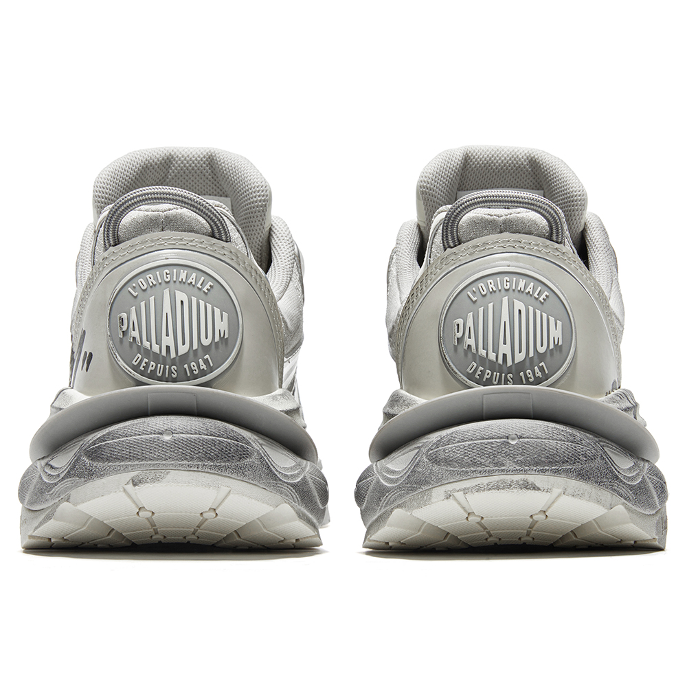 Palladium PALLALOOP JG TTL Slip Resistant Abrasion Resistant Low top Chunky Sneakers Unisex Ecru Silver Gray